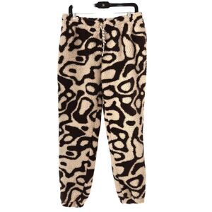 Parks Project Jogger Adult Medium Yellowstone Geysers High Pile Fleece Brown EUC